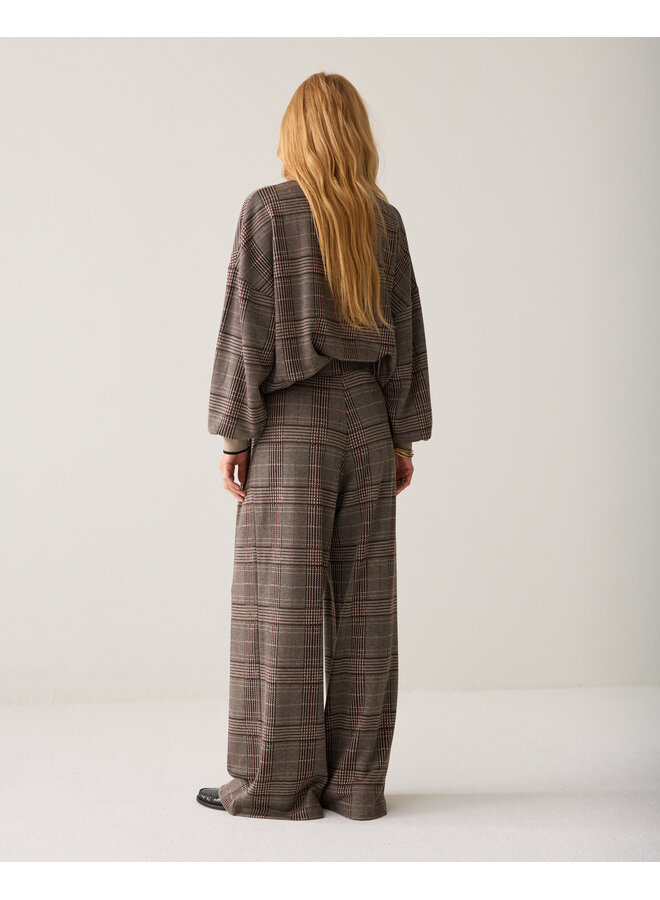 4s3020-30794 120 Summum Wide leg trouser Check jacquard Multicolour