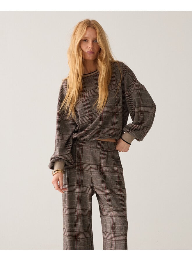 4s3020-30794 120 Summum Wide leg trouser Check jacquard Multicolour