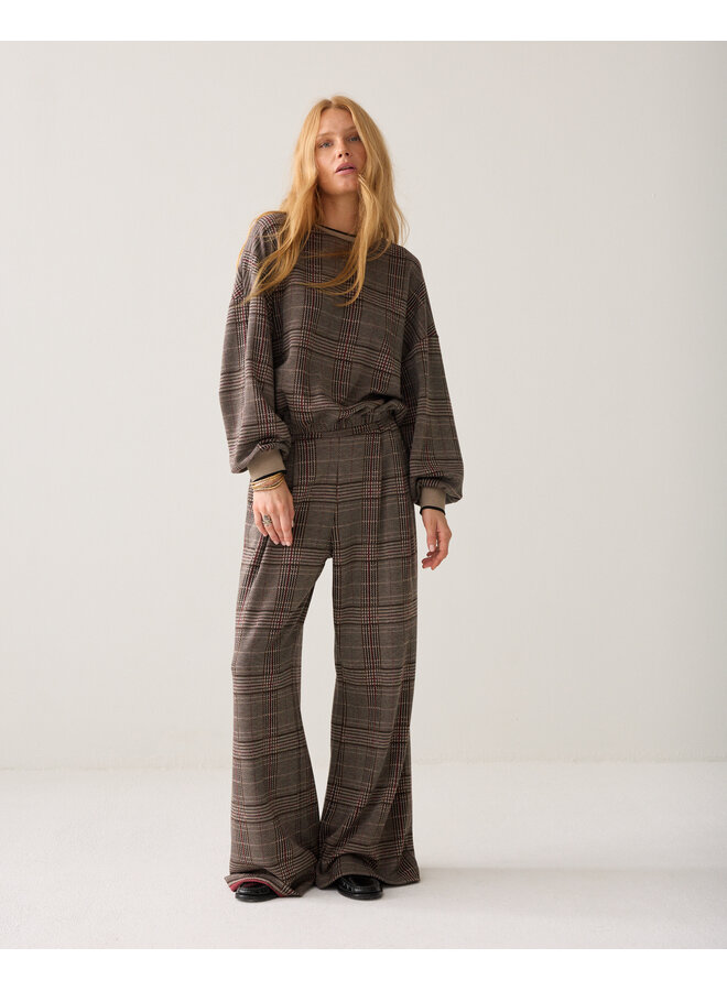 4s3020-30794 120 Summum Wide leg trouser Check jacquard Multicolour