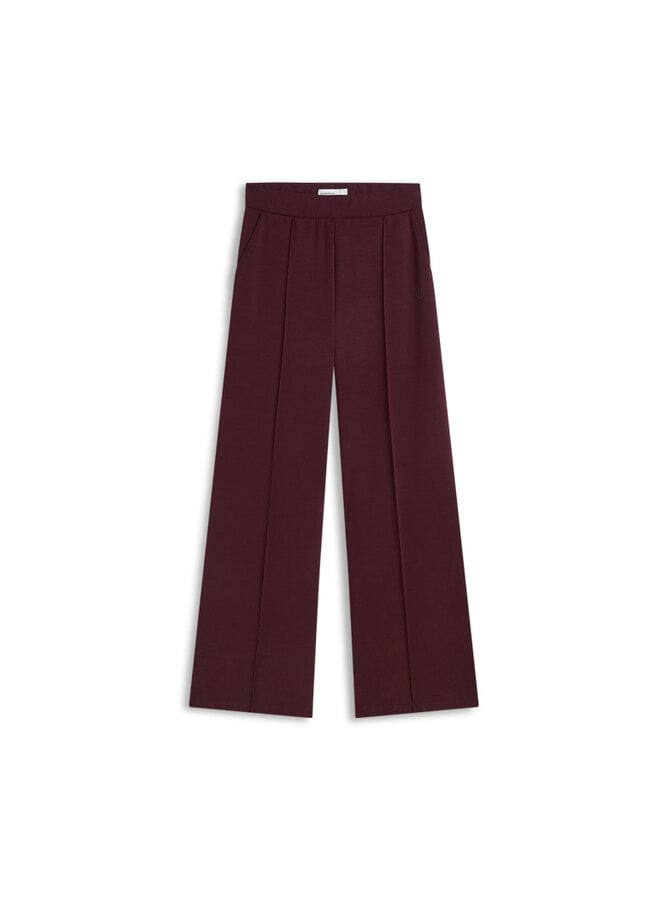 4s3019-30606 335 Summum Wide leg pant Soft scuba Dark burgundy