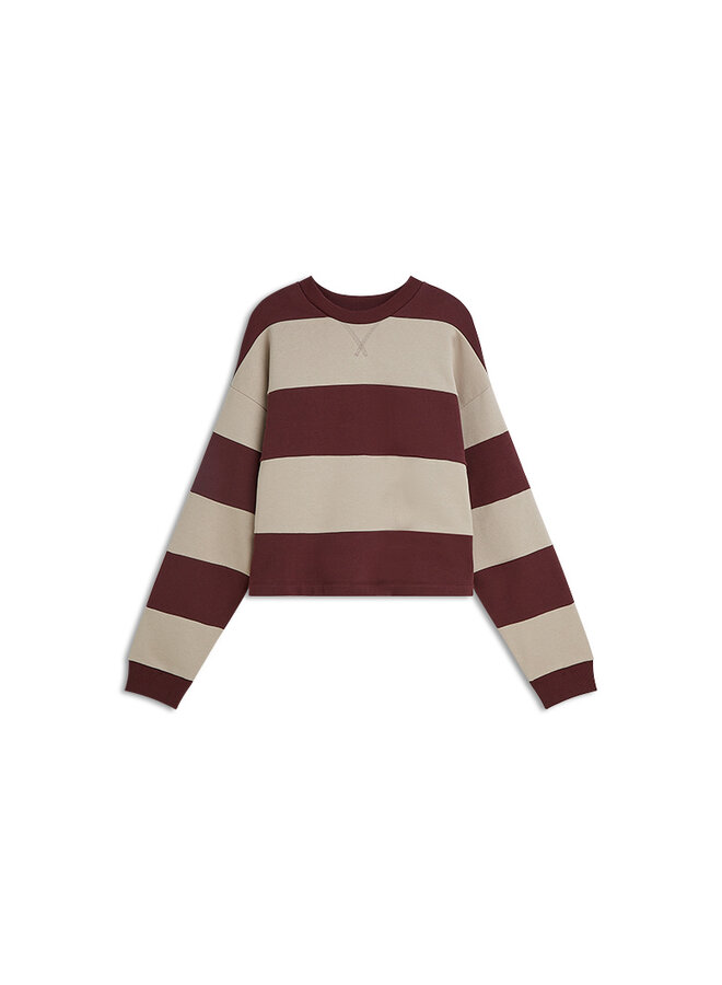 3s5336-30805 335 Summum Big stripe Boxy sweatshirt Dark burgundy