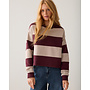 3s5336-30805 335 Summum Big stripe Boxy sweatshirt Dark burgundy