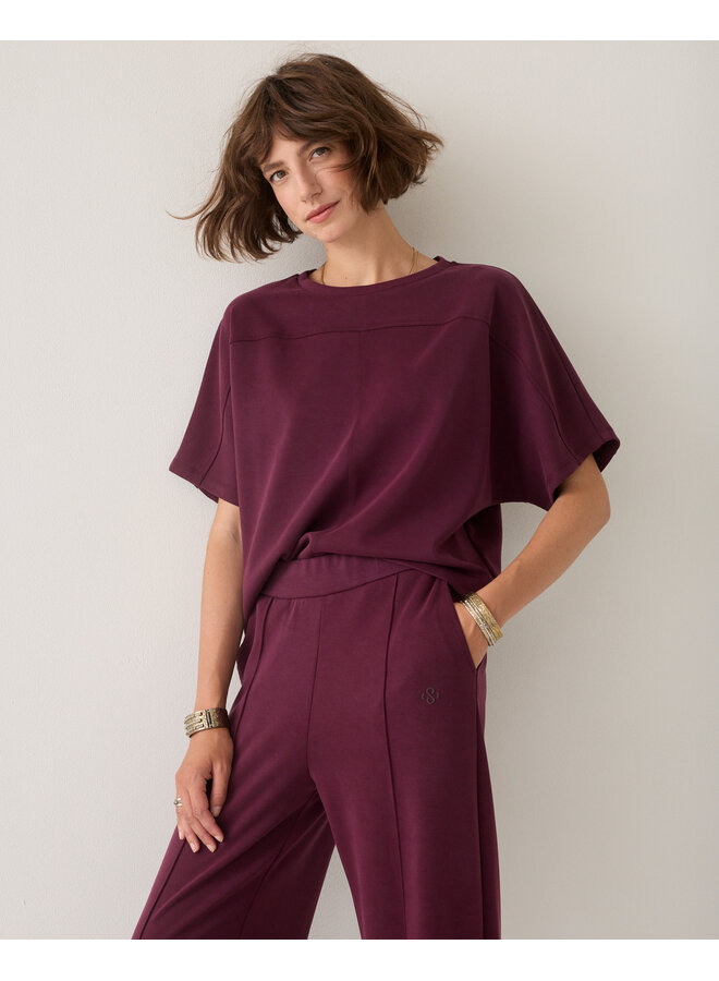 3s5335-30606 335 Summum Boxy top Soft scuba Dark burgundy
