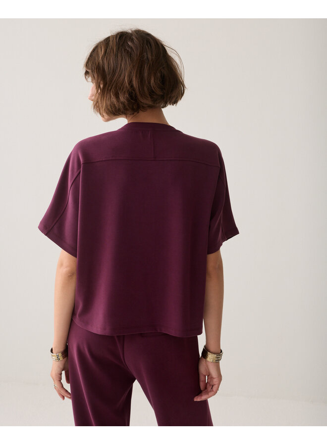3s5335-30606 335 Summum Boxy top Soft scuba Dark burgundy