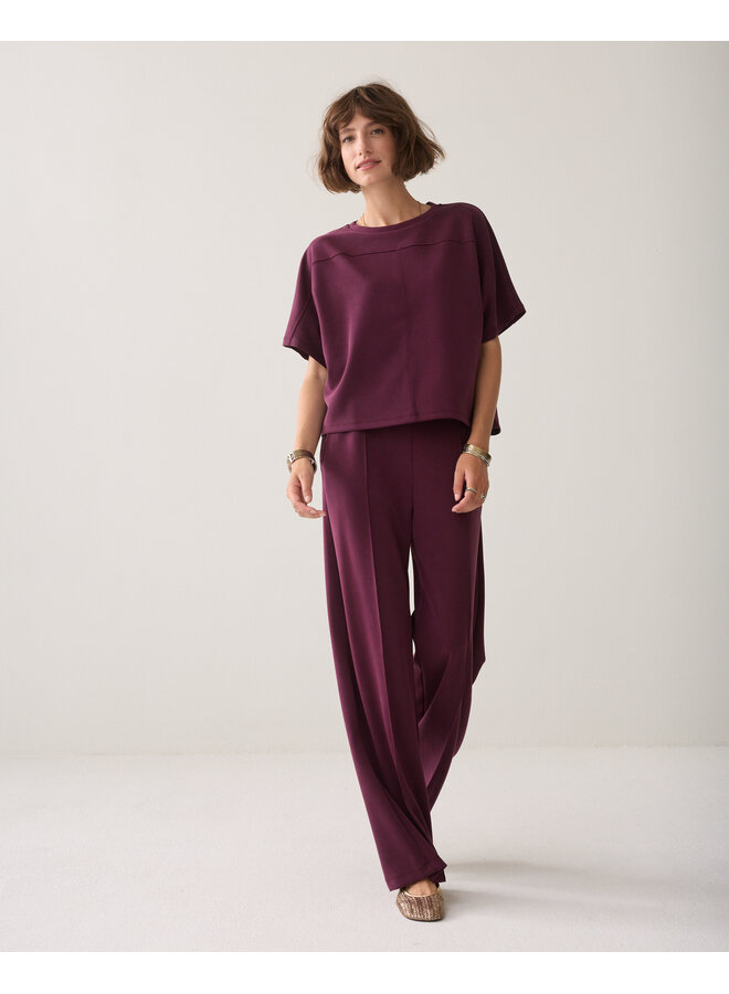 3s5335-30606 335 Summum Boxy top Soft scuba Dark burgundy