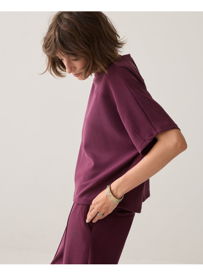 3s5335-30606 335 Summum Boxy top Soft scuba Dark burgundy