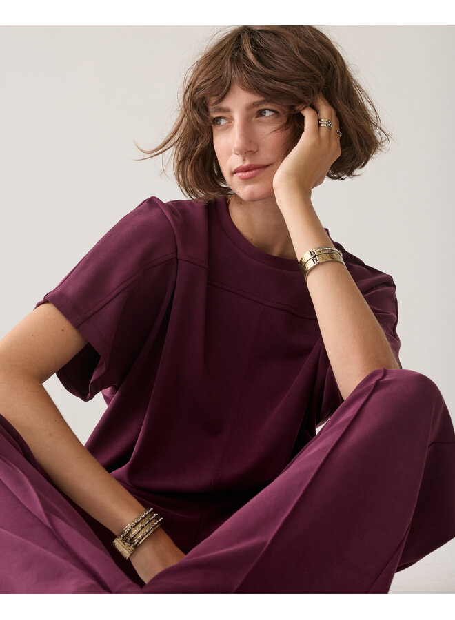 3s5335-30606 335 Summum Boxy top Soft scuba Dark burgundy