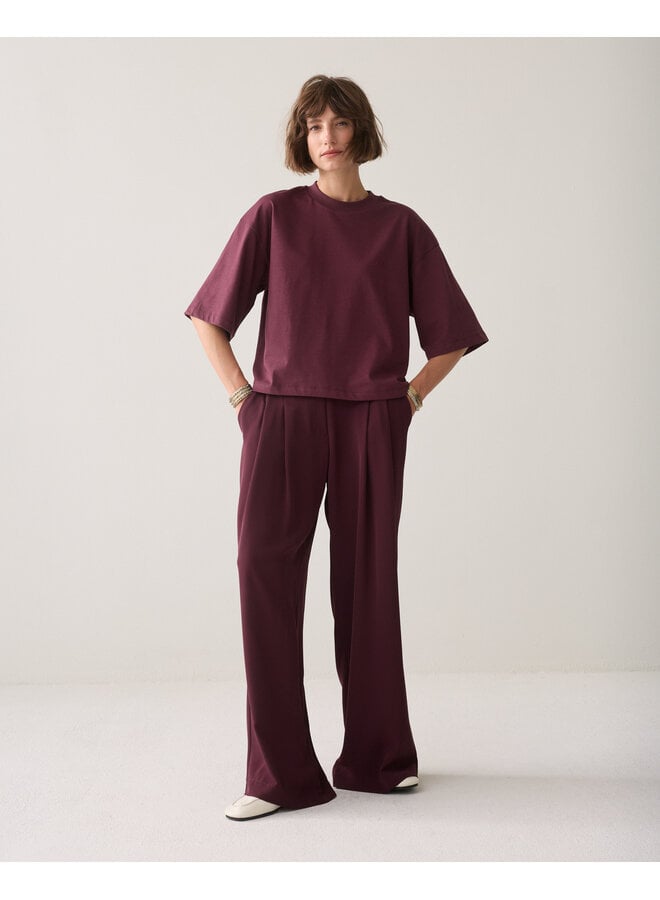 3s5332-30799 335 Summum Tee Heavy jersey Dark burgundy