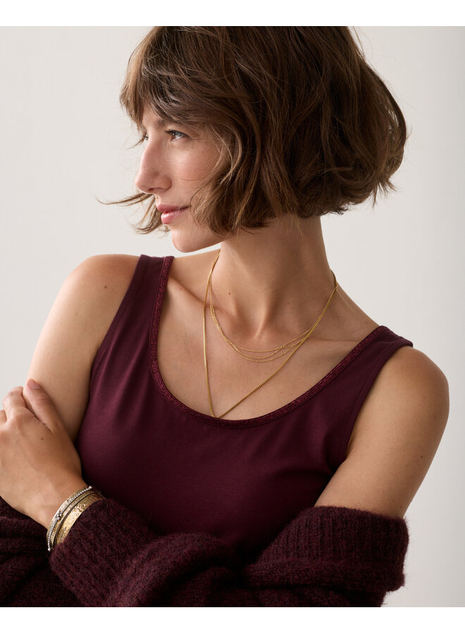 3s5244-30366 335 Summum Reversible top Organic cotton elastane basic Dark burgundy