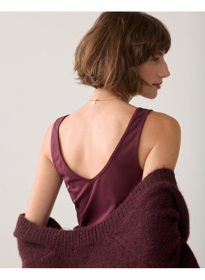 3s5244-30366 335 Summum Reversible top Organic cotton elastane basic Dark burgundy