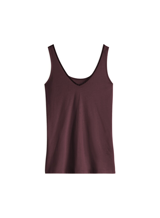 3s5244-30366 335 Summum Reversible top Organic cotton elastane basic Dark burgundy