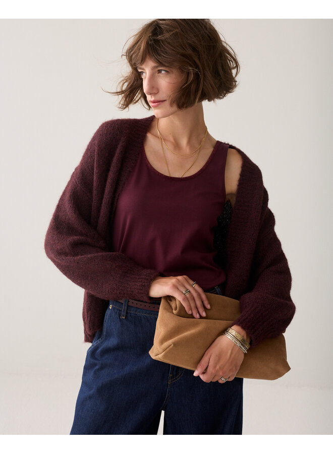 3s5244-30366 335 Summum Reversible top Organic cotton elastane basic Dark burgundy