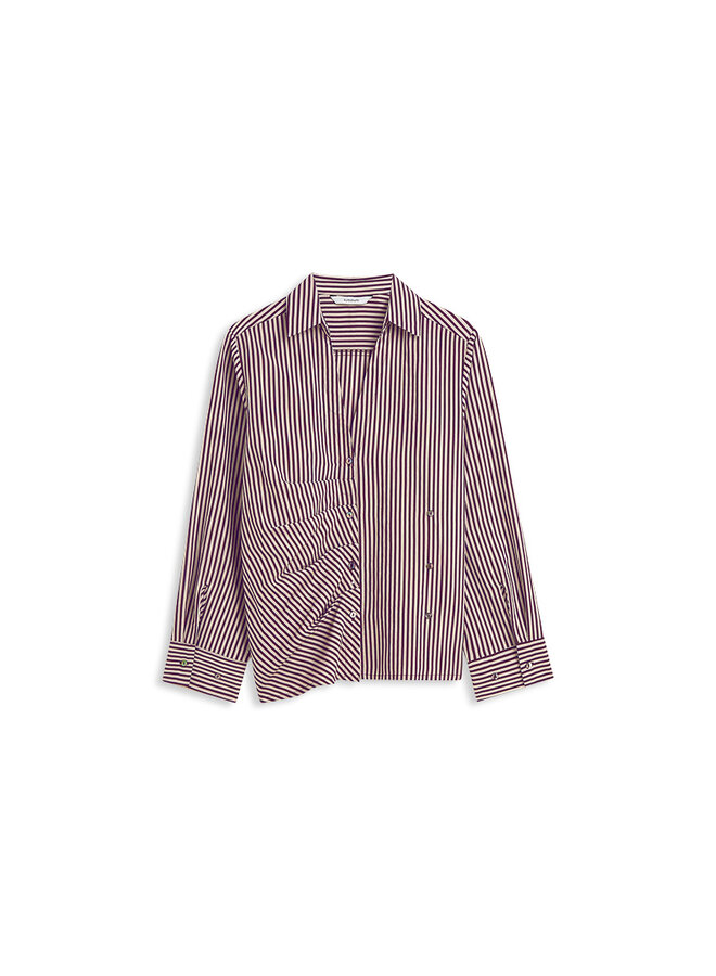2s3532-12491 335 Summum Blouse Two tone stripe small Dark burgundy