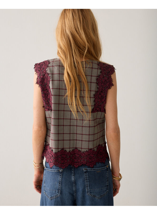2s3525-12482 120 Summum Top Check burgundy Multicolour