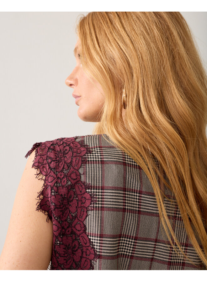 2s3525-12482 120 Summum Top Check burgundy Multicolour