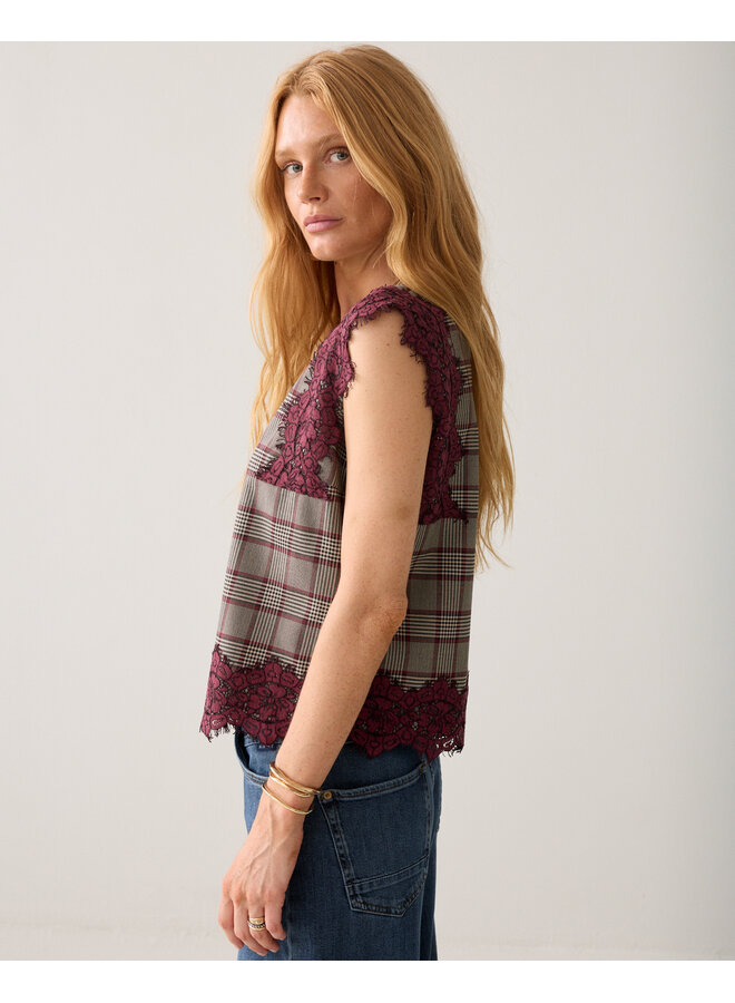 2s3525-12482 120 Summum Top Check burgundy Multicolour