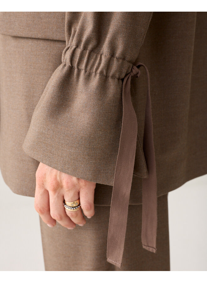 1s1330-12481 742 Summum Blazer Twill melange Taupe