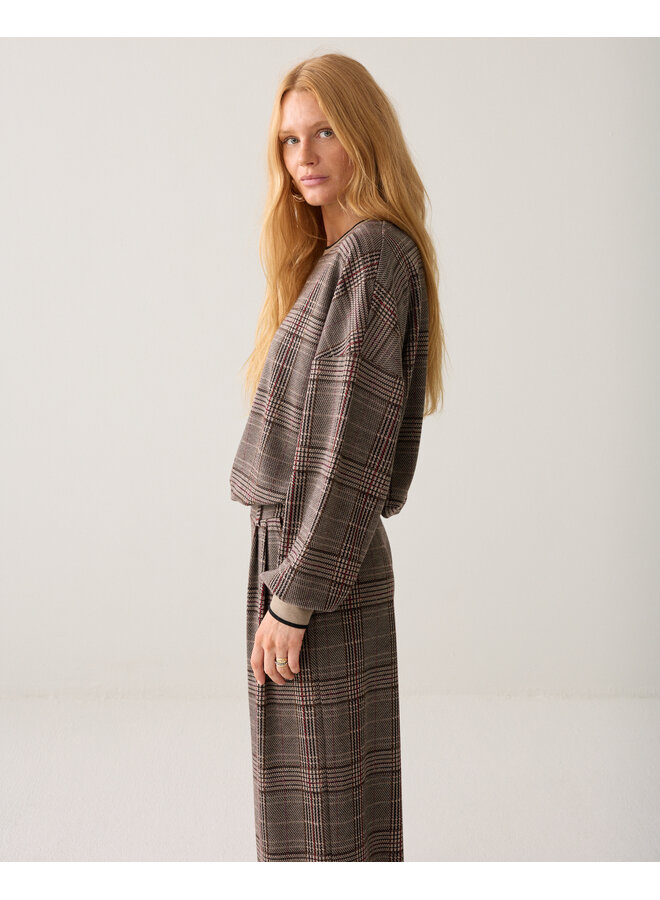 4s3020-30794 120 Summum Wide leg trouser Check jacquard Multicolour