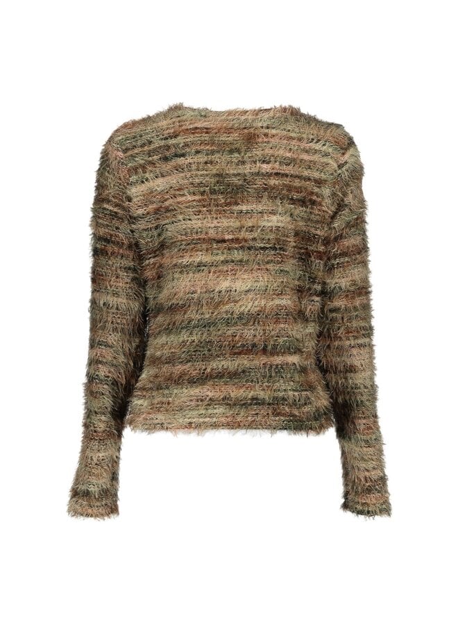 64500-10 775 Geisha Vest stripes hairy brown
