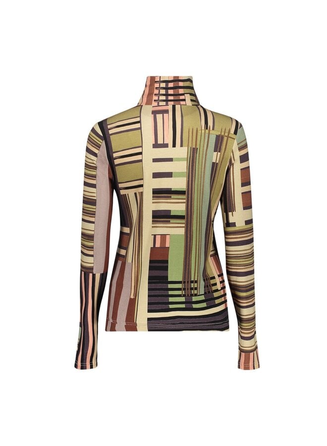 62675-20 775 Geisha top brown/coral