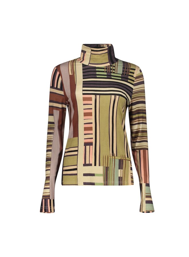62675-20 775 Geisha top brown/coral
