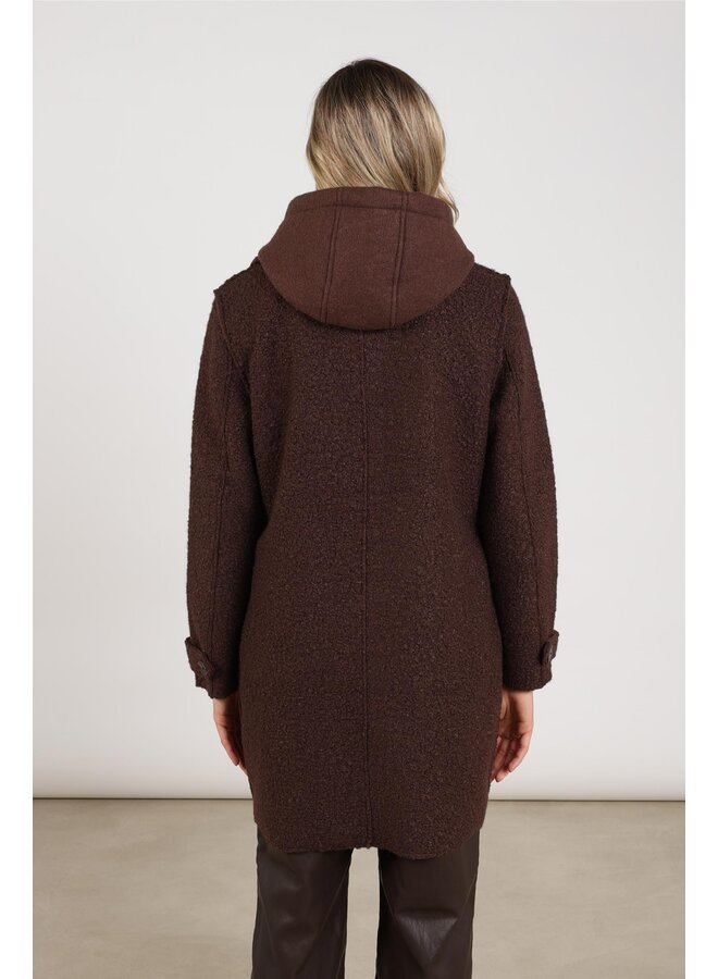 NKF12009 334 Nukus Mirthe Coat Boucle Chocolate