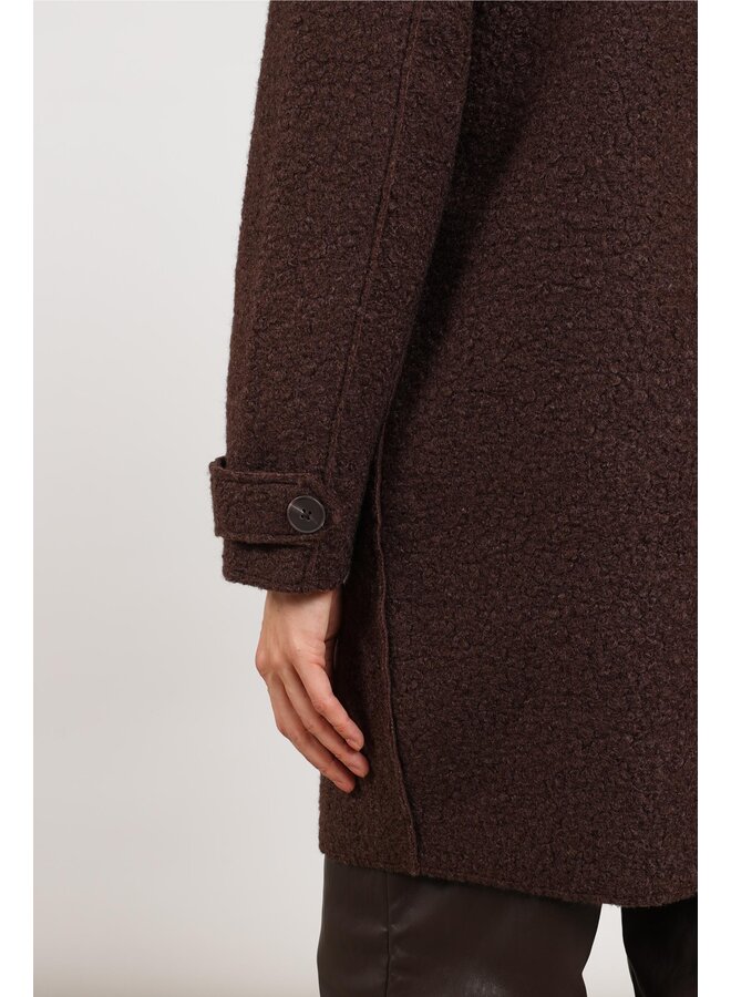 NKF12009 334 Nukus Mirthe Coat Boucle Chocolate