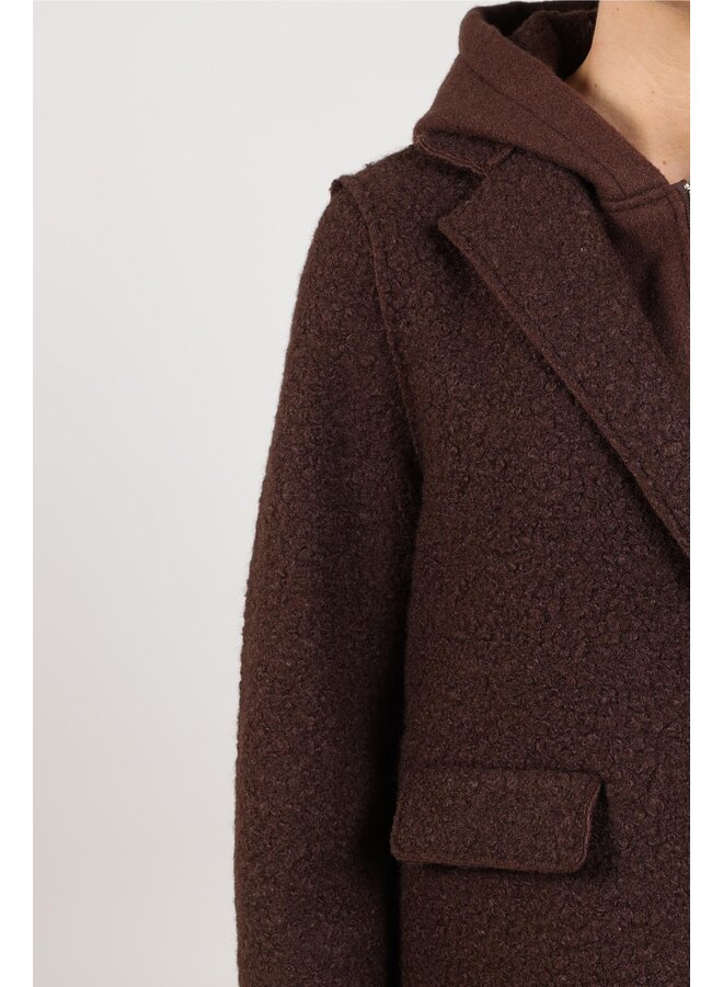 NKF12009 334 Nukus Mirthe Coat Boucle Chocolate