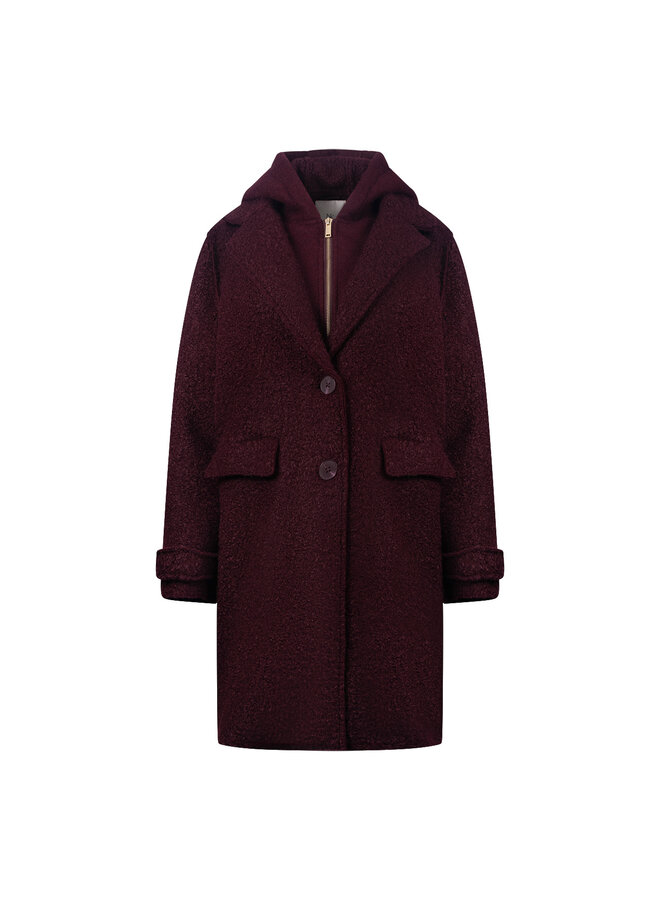 NKF12009 333 Nukus Mirthe Coat Boucle Cherry