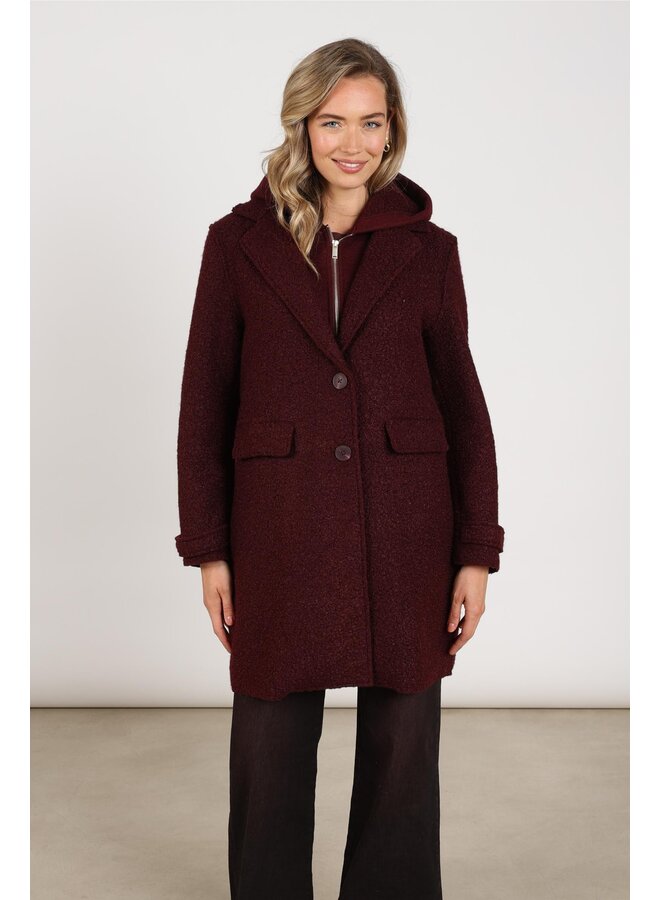 NKF12009 333 Nukus Mirthe Coat Boucle Cherry