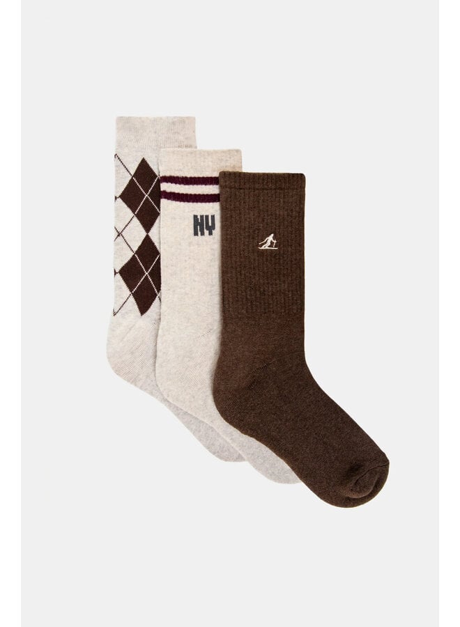 W26F1948 100 Penn & Ink Socks 3-pack multicolor