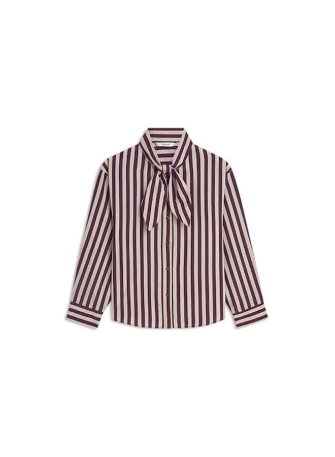 2s3523-12490 335 Summum Blouse Two tone stripe Dark burgundy