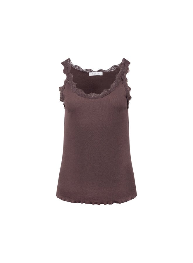 NKF06003 334 Nukus Maddie Singlet Lace Chocolate