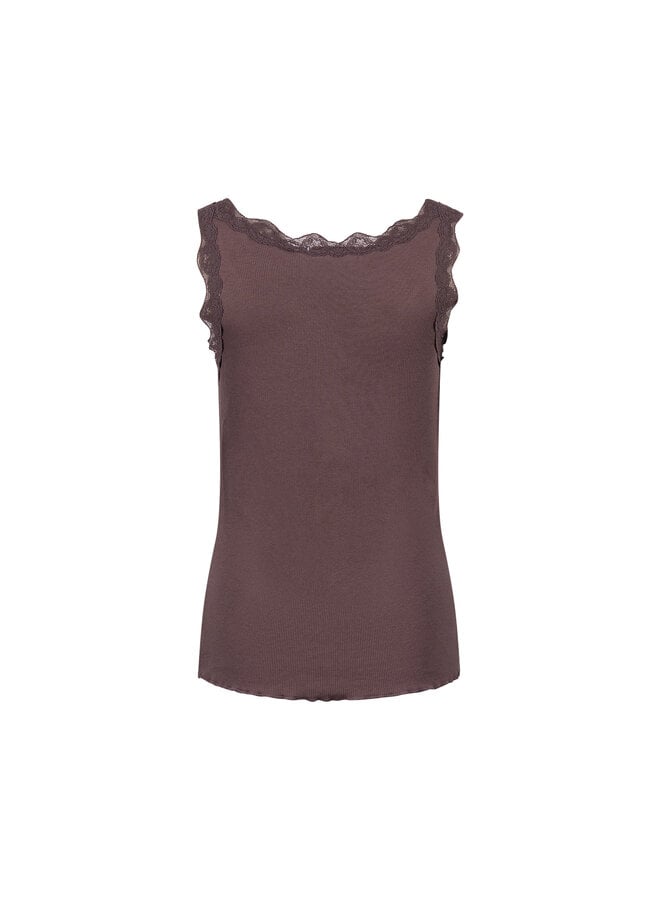 NKF06003 334 Nukus Maddie Singlet Lace Chocolate