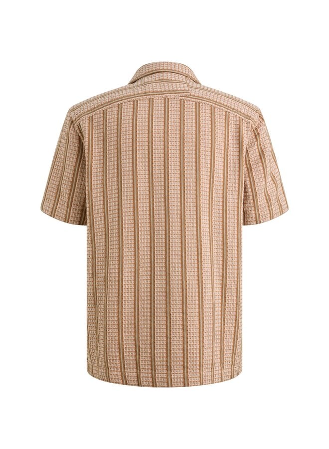 CSIS2606292 8136 Cast Iron Short Sleeve Shirt Yarn dye stripe structure Sunburn