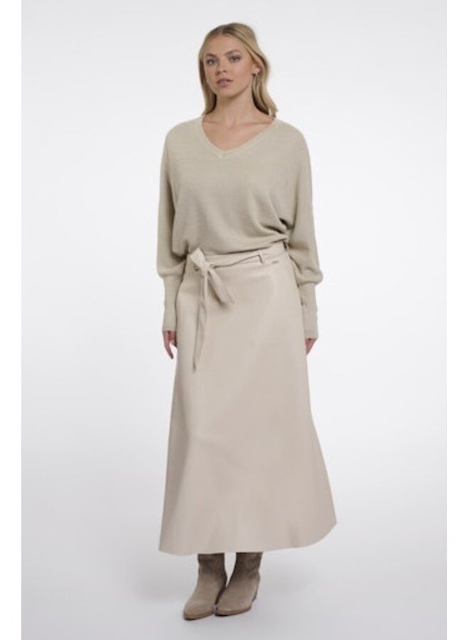 Chelsea.7502611 Rino en Pelle Faux leather skirt with belt Birch