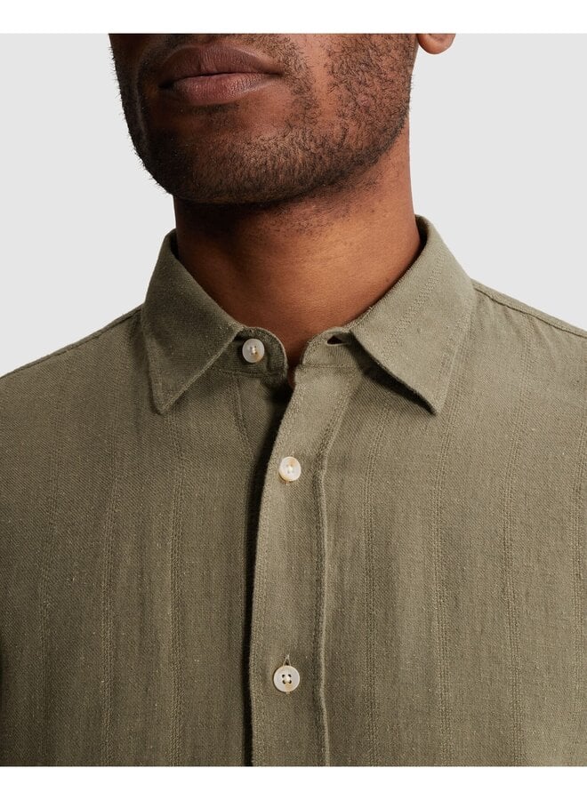 CSI2606289 6148 Cast Iron Long sleeve shirt Cotton linen structure Vetiver