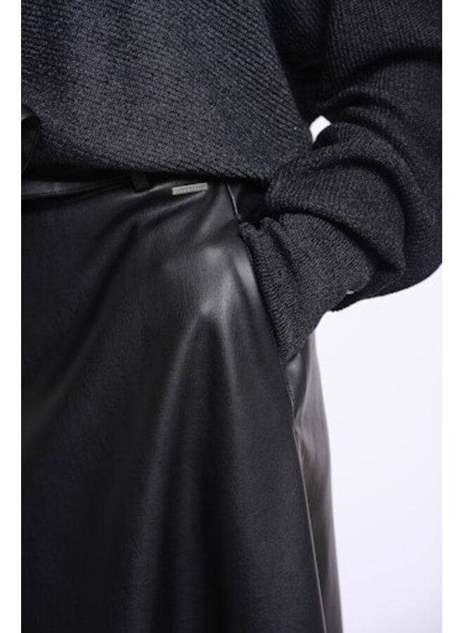 Chelsea.7502611 Rino & Pelle Faux leather skirt with belt Dark navy