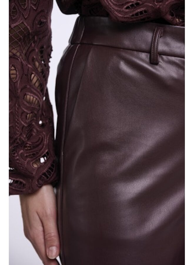 Georgina Regular.7502611 Rino en Pelle Regular length faux leather pants Chocolate bean