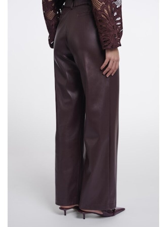 Georgina Regular.7502611 Rino en Pelle Regular length faux leather pants Chocolate bean
