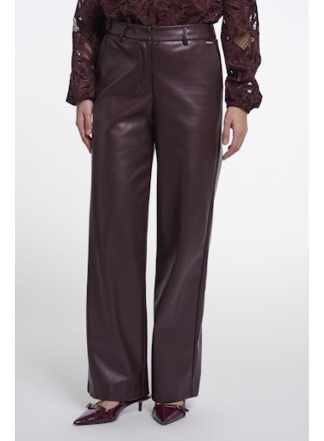 Georgina Regular.7502611 Rino en Pelle Regular length faux leather pants Chocolate bean