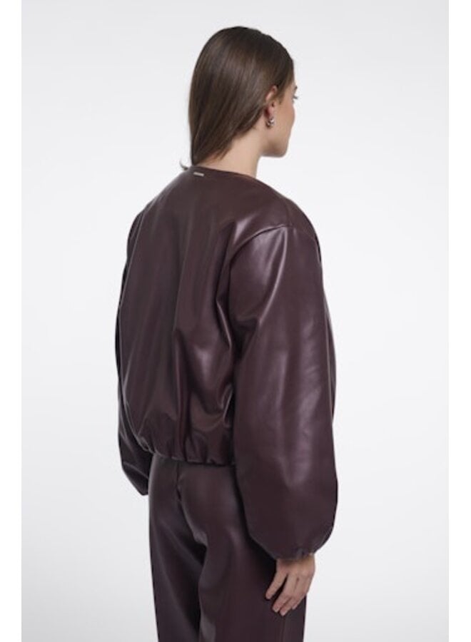 Lomee.7502611 Rino en Pelle Faux leather blouson jacket Chocolate bean