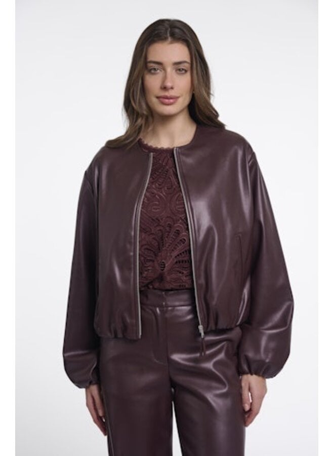 Lomee.7502611 Rino en Pelle Faux leather blouson jacket Chocolate bean