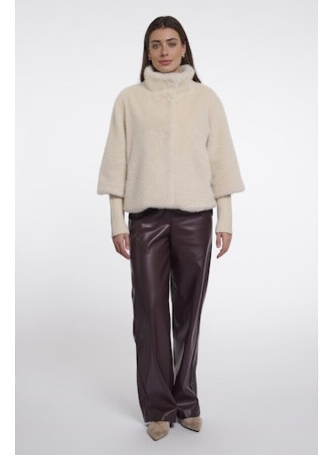 Nesrin.7002611 Rino en Pelle Jacket with rib cuffs Birch