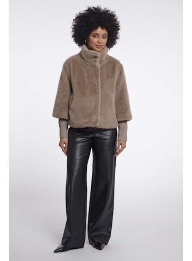 Nesrin.7002611 Rino en Pelle Jacket with rib cuffs Mocha latte
