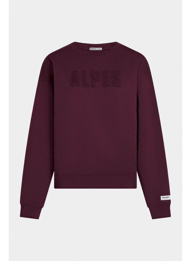 W26F1927 351 Penn & Ink Sweater print aubergine