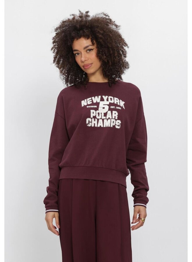 W26F1941 351-5 Penn en Ink Sweater print aubergine ecru
