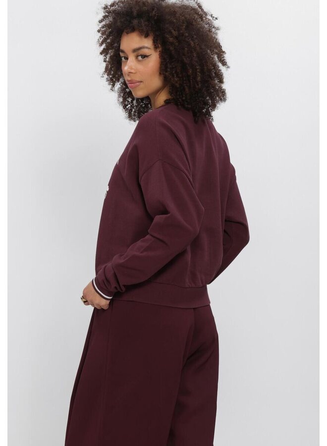 W26F1941 351-5 Penn en Ink Sweater print aubergine ecru