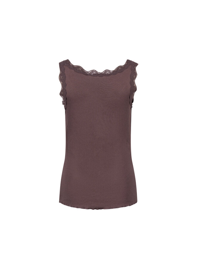 NKF06003 334 Nukus Maddie Singlet Lace Chocolate