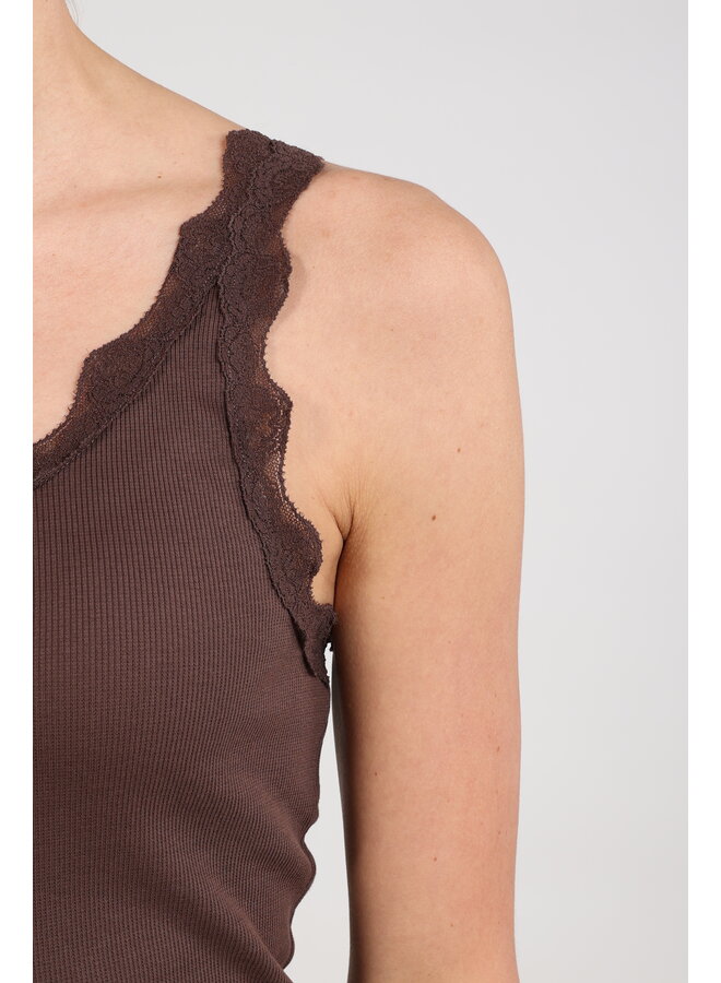 NKF06003 334 Nukus Maddie Singlet Lace Chocolate
